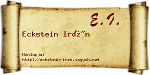 Eckstein Irén névjegykártya